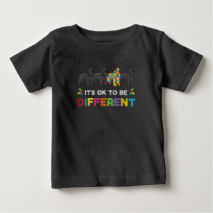 Its Ok To Be Different Newfoundland Autism Dog Baby T-Shirt