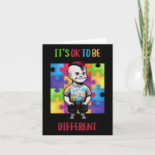 Its Ok To Be Different Ok Autism Awareness  Card