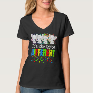 It's Ok To Be Different Puzzle Elephant Autism Awa T-Shirt