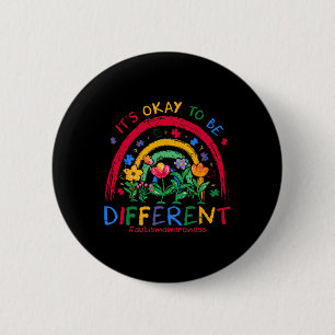 It's Ok To Be Different Rainbow Autism Awareness P 6 Cm Round Badge