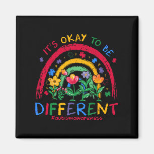It's Ok To Be Different Rainbow Autism Awareness P Magnet