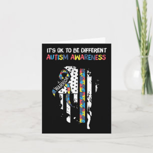 It's Ok To Be Different Usa Flag Autism Awareness  Card