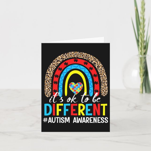 It's Ok To Be Diffrent Autism Autism Awareness Day Card (Front)
