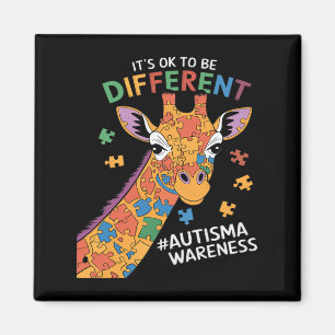 Its Ok To Be Little Different Giraffe Autism Aware Magnet