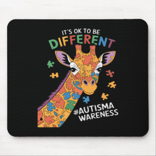 Its Ok To Be Little Different Giraffe Autism Aware Mouse Pad
