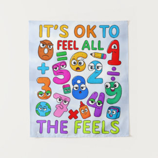 Its OK To Feel All The Feels Maths Poster for Kids Tapestry
