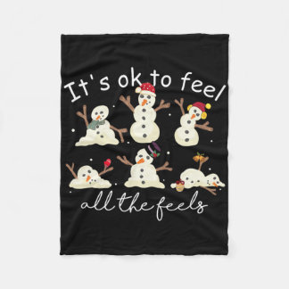 It's Ok To Feel All The Feels Mental Health Christ Fleece Blanket