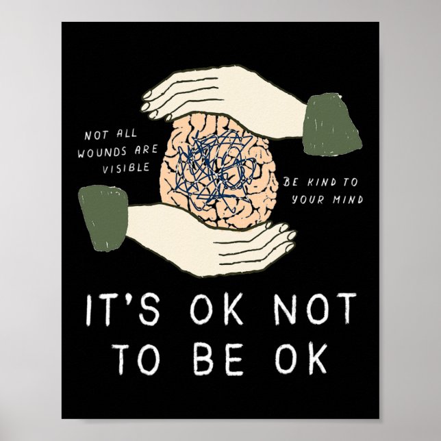Its Ok To Not Be Ok Suicide Prevention Awareness B Poster (Front)