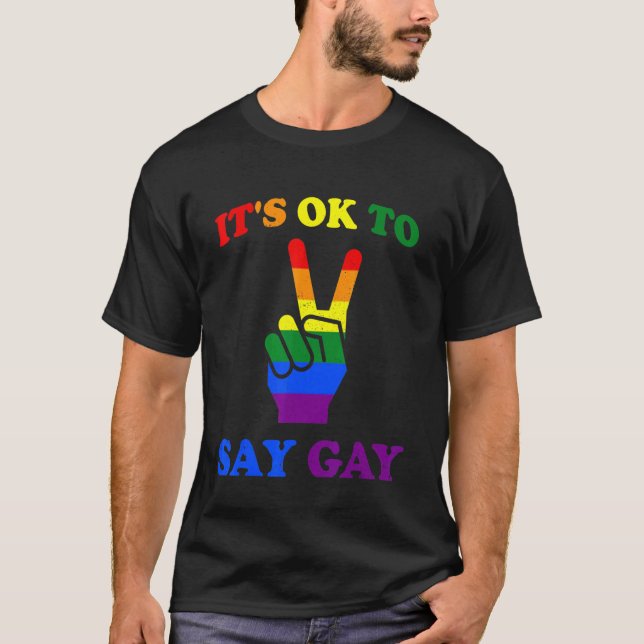 Its Ok To Say Gay  Its Ok To Say Gay Lgbt Pride T-Shirt (Front)