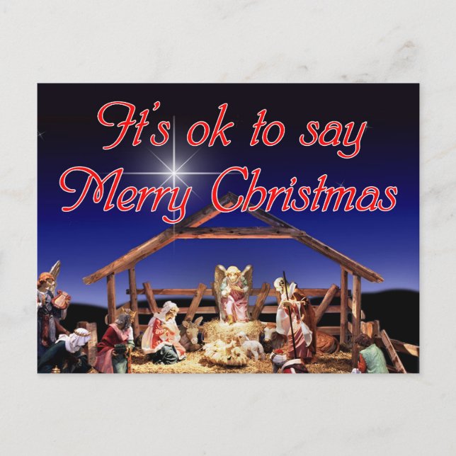 It's ok to say Merry Christmas Postcard (Front)