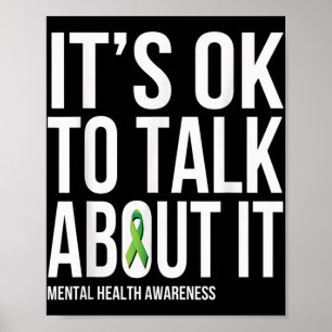 Its Ok To Talk About It Mental Health Awareness Gr Poster