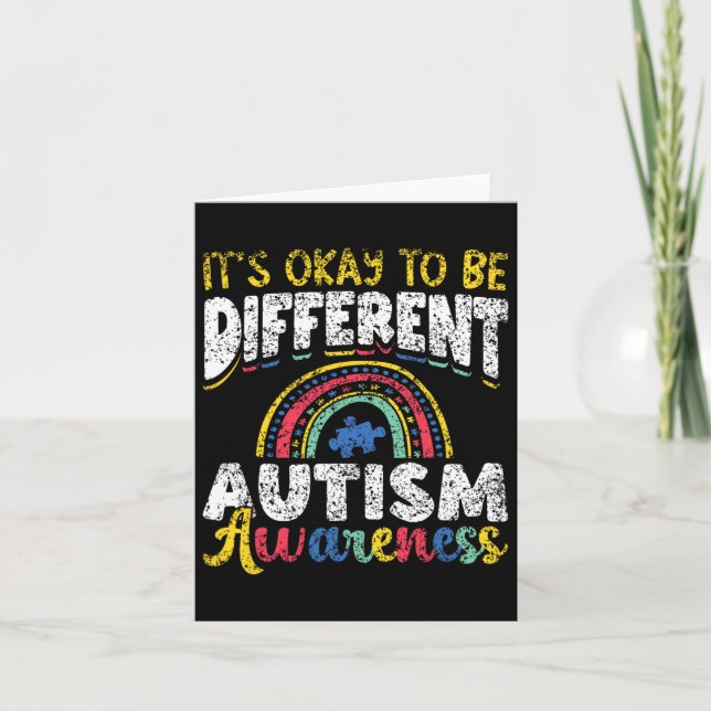It's Okay To Be Different Autism Awareness Autist  Card (Front)