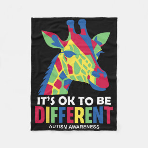 It's Okay To Be Different Autism Awareness Autist Fleece Blanket