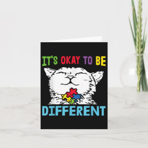 Its Okay To Be Different Autism Awareness Cat Boys Card