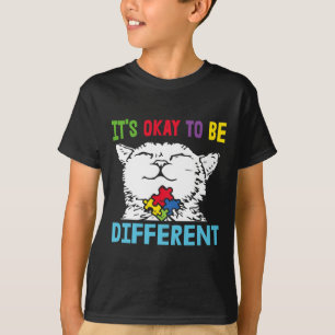 Its Okay To Be Different Autism Awareness Cat Boys T-Shirt