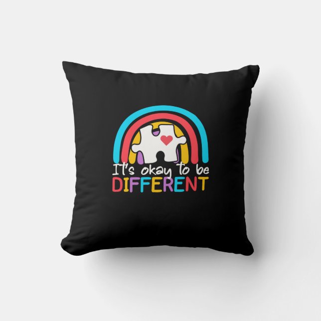 Its Okay To Be Different Autism Awareness Cushion (Front)