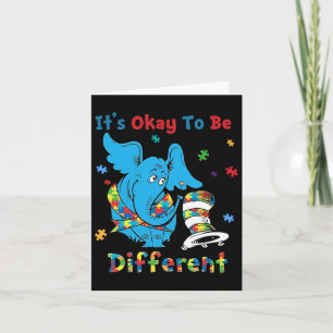 It's Okay To Be Different Autism Awareness Cute El Card