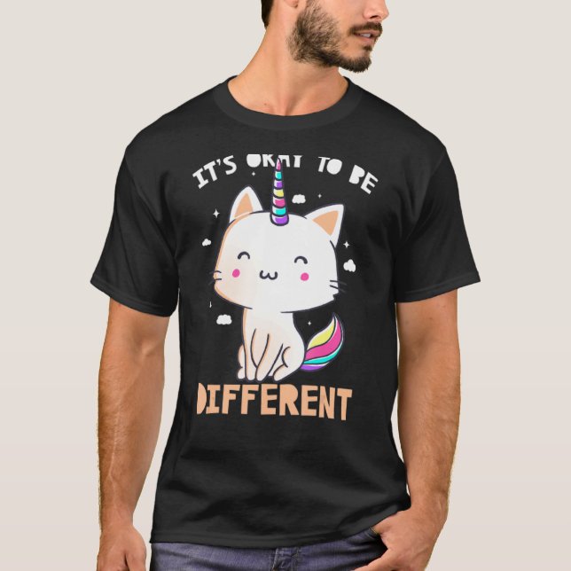 It's Okay To Be Different Cute Unicorn   Tee (Front)