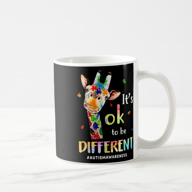 Its Okay To Be Different Giraffe Puzzle Autism Awa Coffee Mug (Right)