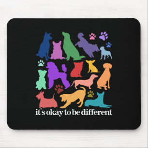 Its Okay To Be Different Rainbow Dog Mental Health Mouse Pad