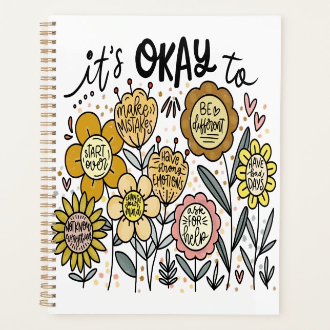 It's Okay To Boho Floral Planner (Front)