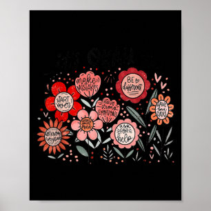 It's Okay To Boho Mental Health Floral Flowers Mot Poster