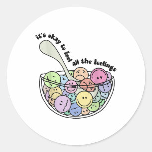 Its Okay To Feel All The Feels Mental Health Aware Classic Round Sticker