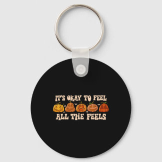 It's Okay To Feel Mental Health Fall Pumpkin Hallo Key Ring