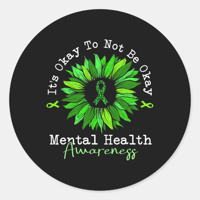It's Okay To Not Be Okay Mental Health Awareness R Classic Round Sticker (Front)