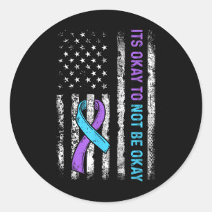 Its Okay To Not Be Okay Suicide Prevention Awarene Classic Round Sticker