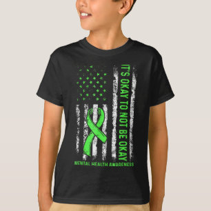 Its Okay To Not Be Okay Usa Us Flag Mental Health T-Shirt