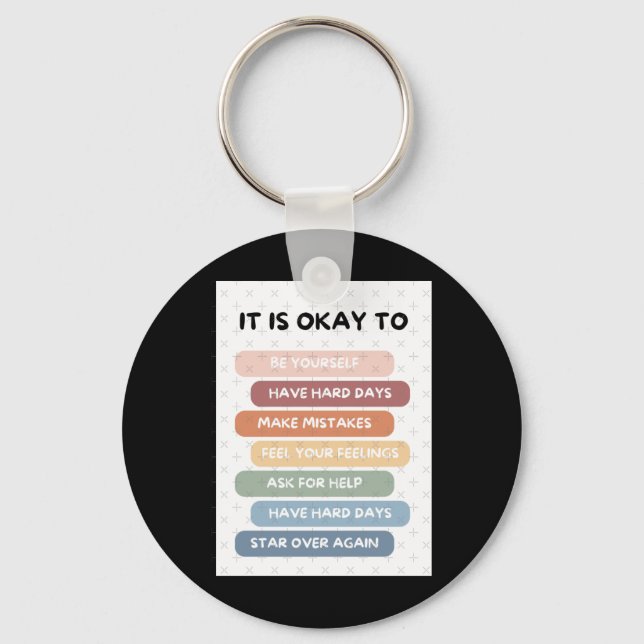It's Okay To Png Digital Design  Key Ring (Front)