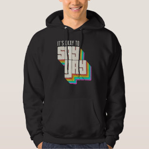 It's Okay To Say Gay Lgbt Retro Vintage For Famil Hoodie