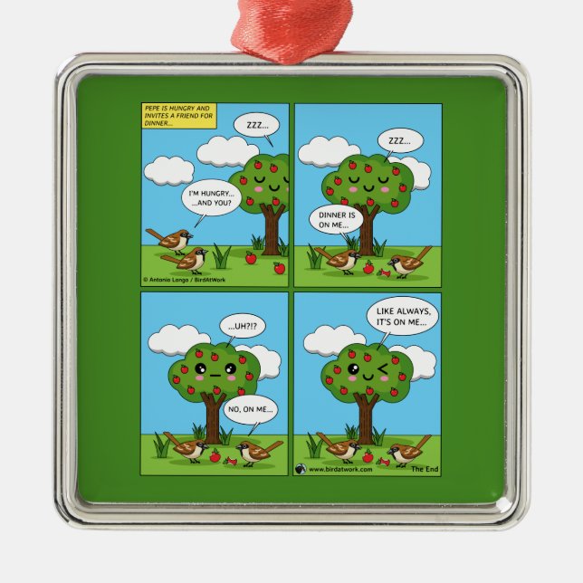 It's on Me... Comic Metal Tree Decoration (Front)