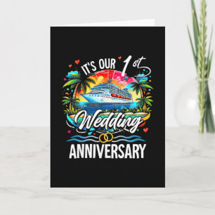 It's Our 1st Wedding Anniversary Couple Tropical V Card