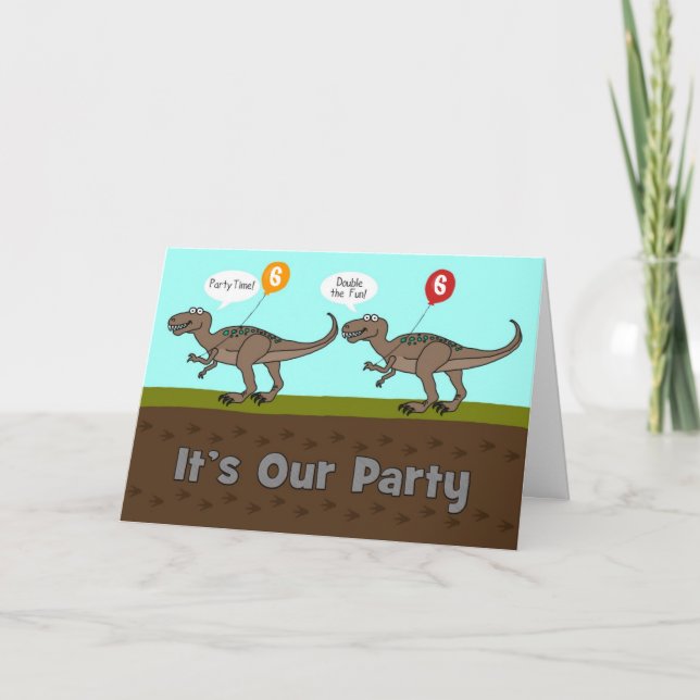 It's Our Party Dinosaurs Birthday Invitation (Front)