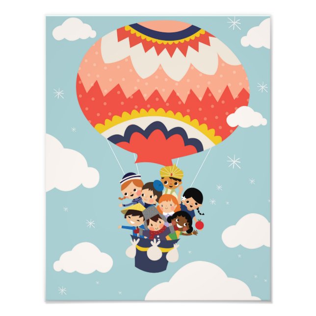 It's Our Small Little World Hot Air Balloon Kids Photo Print (Front)