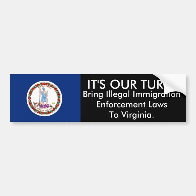 It's Our Turn, Virginia Bumper Sticker (Front)