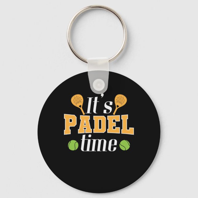It's Padel Time Tennis Sport Key Ring (Front)