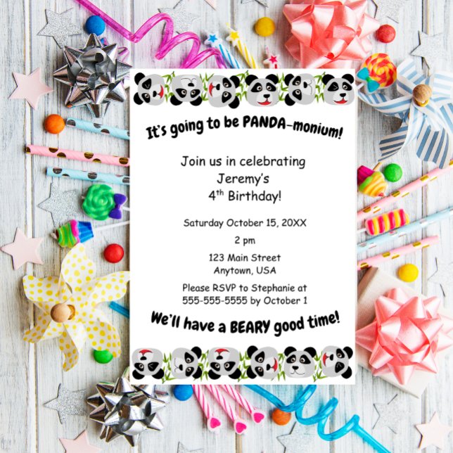 It's Panda-monium Invitation (Creator Uploaded)
