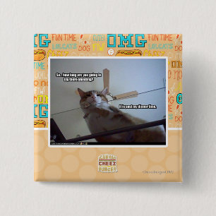It's past my dinner time 15 cm square badge
