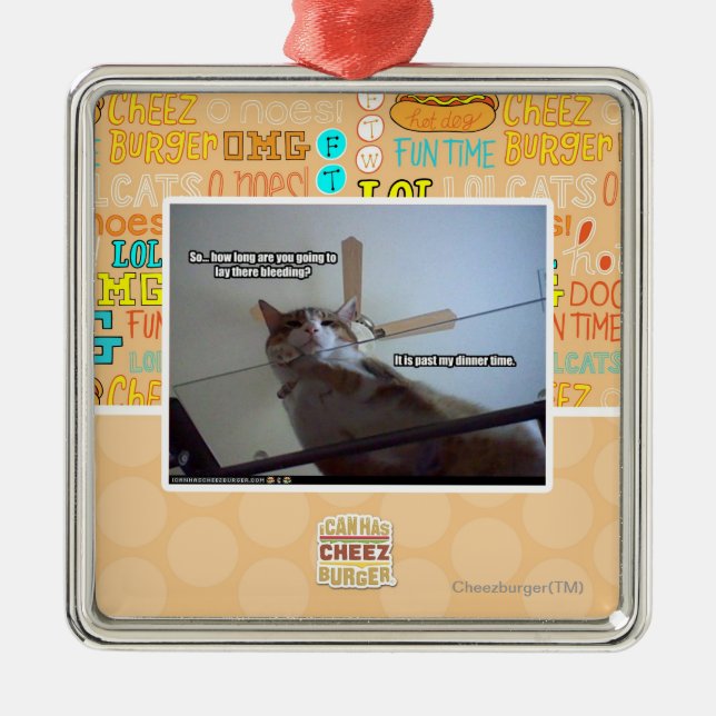 It's past my dinner time metal tree decoration (Front)