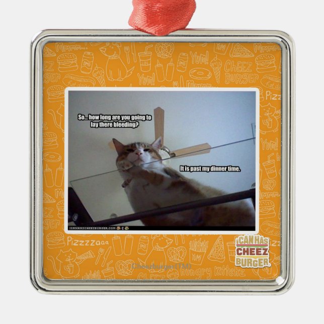 It's past my dinner time metal tree decoration (Front)