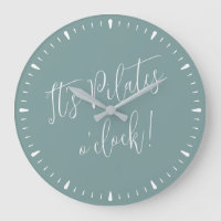 It's Pilates O' Clock Fun Green Script Wall Clock