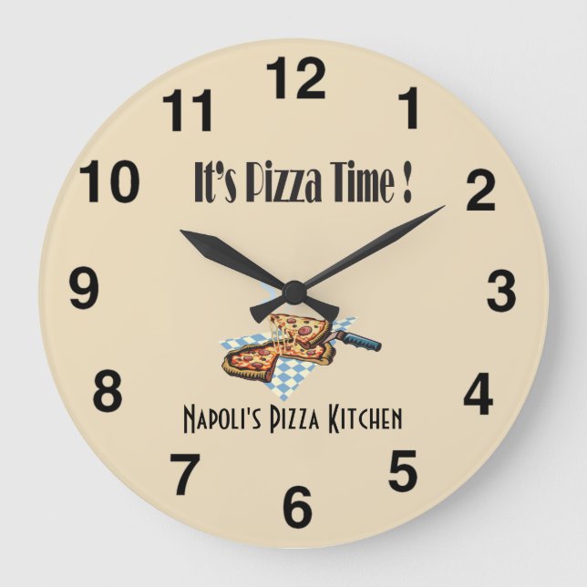 Its Pizza Time - Pizza Palor Clock (Front)