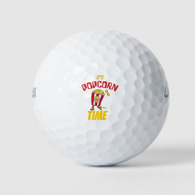 It's Popcorn Time Funny Golf Balls (Front)