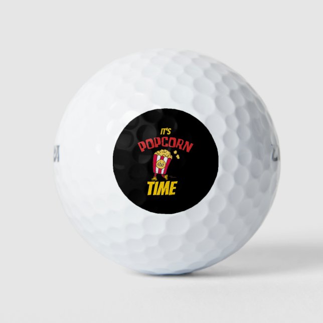 It's Popcorn Time Funny Golf Balls (Front)
