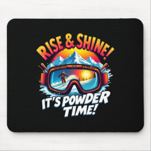 It's Powder Time Ski Goggles Skiing Mountain Rise Mouse Pad