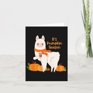 It's Pumpkin Season Llama Autumn Leaves Fall Gift  Card