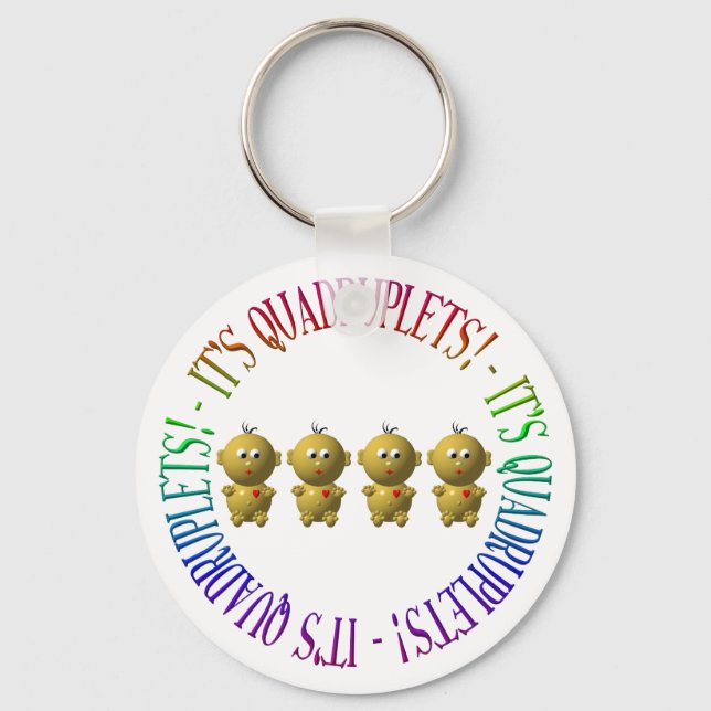 It's quadruplets! key ring (Front)